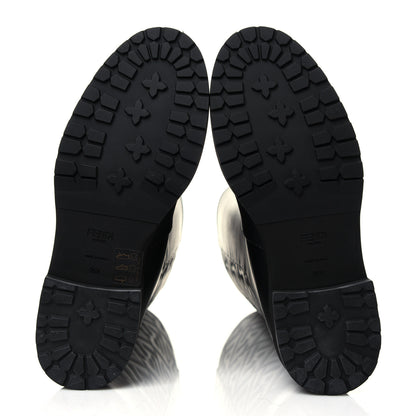 Fendi Vitello Nappa FF Embossed Tall Boots 35.5 Black 6 of 7