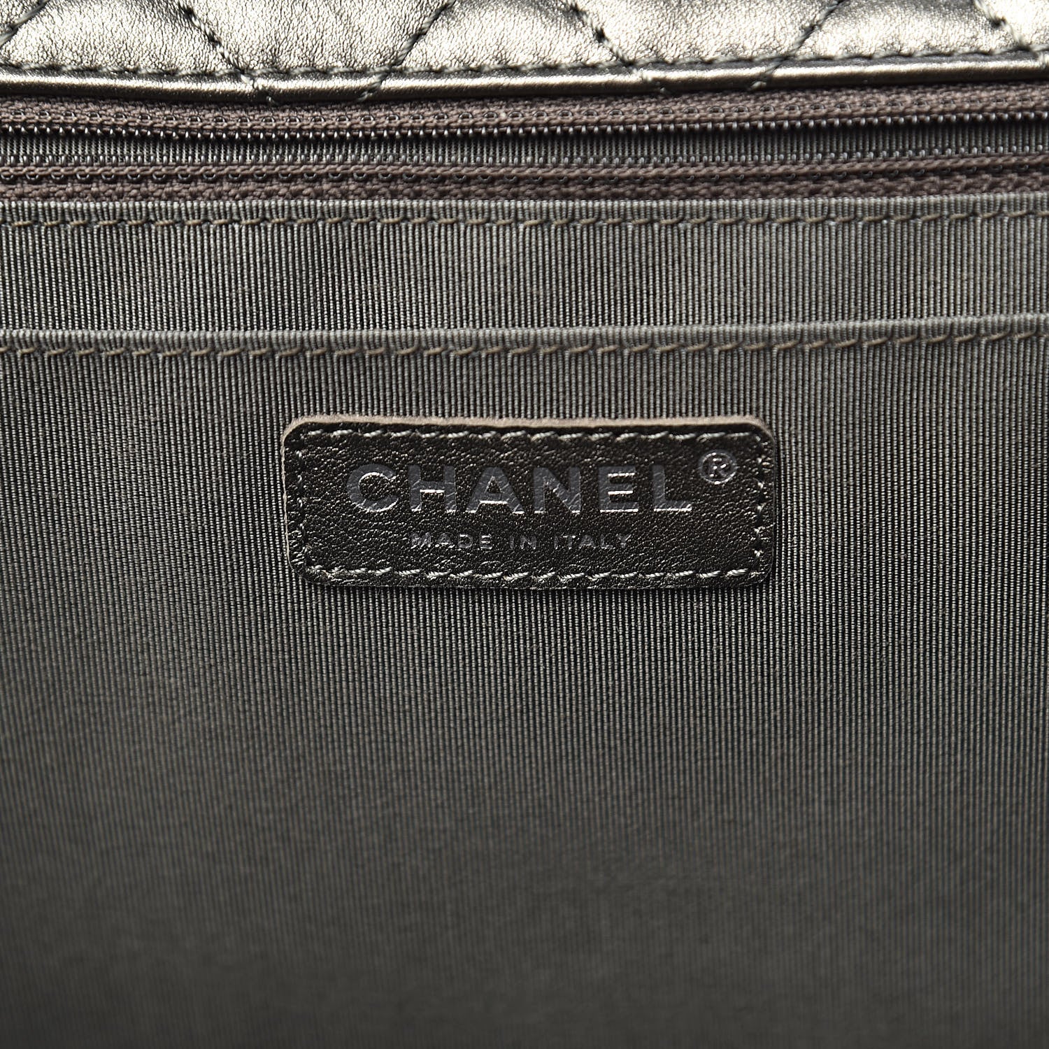 Chanel Metallic Calfskin Quilted Small XXL Travel Flap Bag Dark Silver 6 of 10