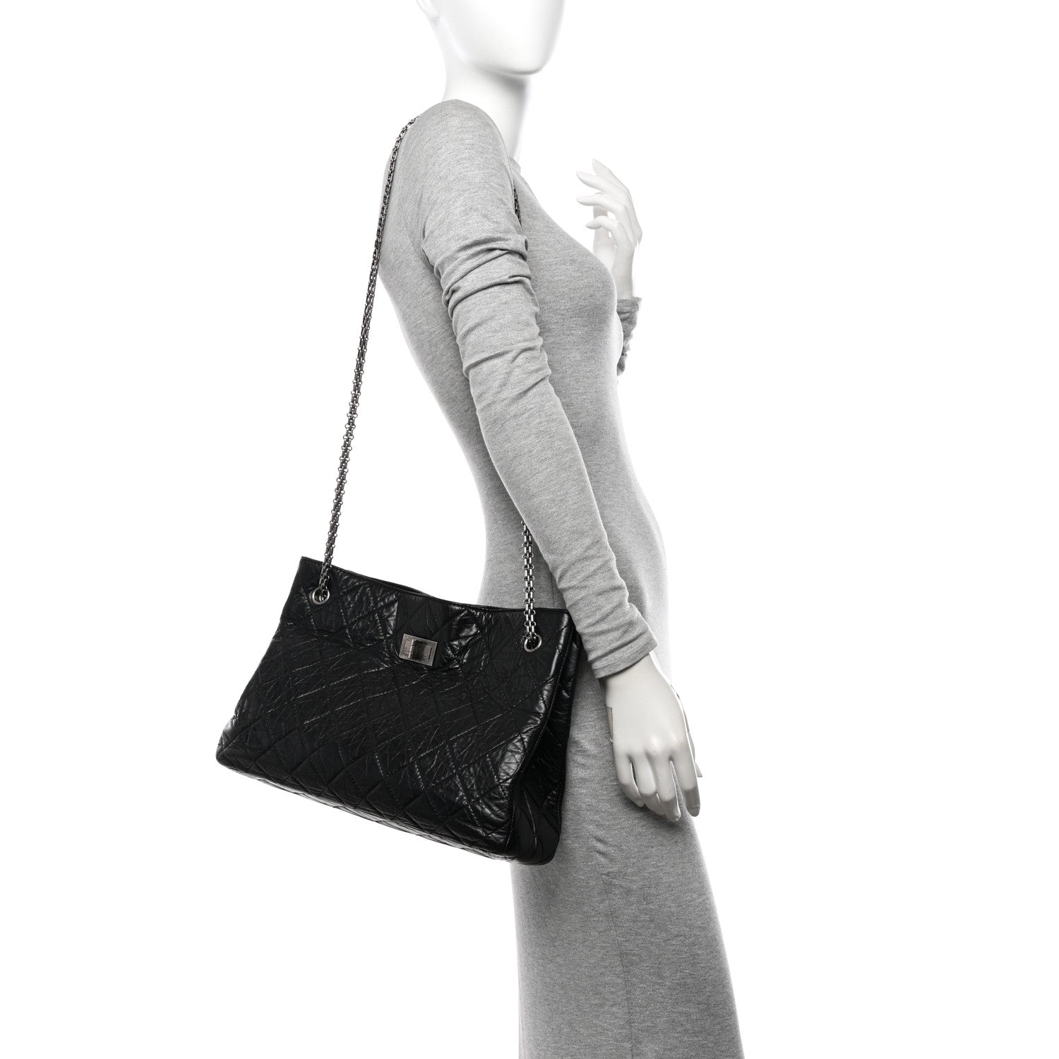 Chanel Aged Calfskin Reissue 2.55 Tote Black 2 of 10