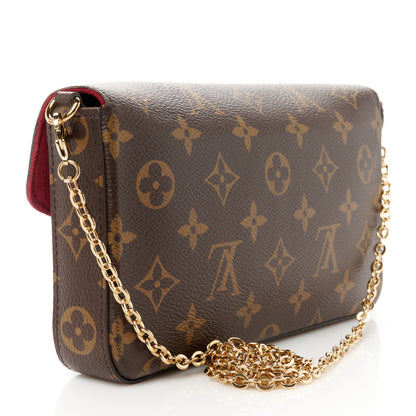 Louis Vuitton Monogram Pochette Felicie Chain Wallet Fuchsia 3 of 9