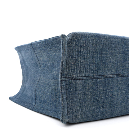 Celine Denim Large Thais Cabas Navy Tan 10 of 11