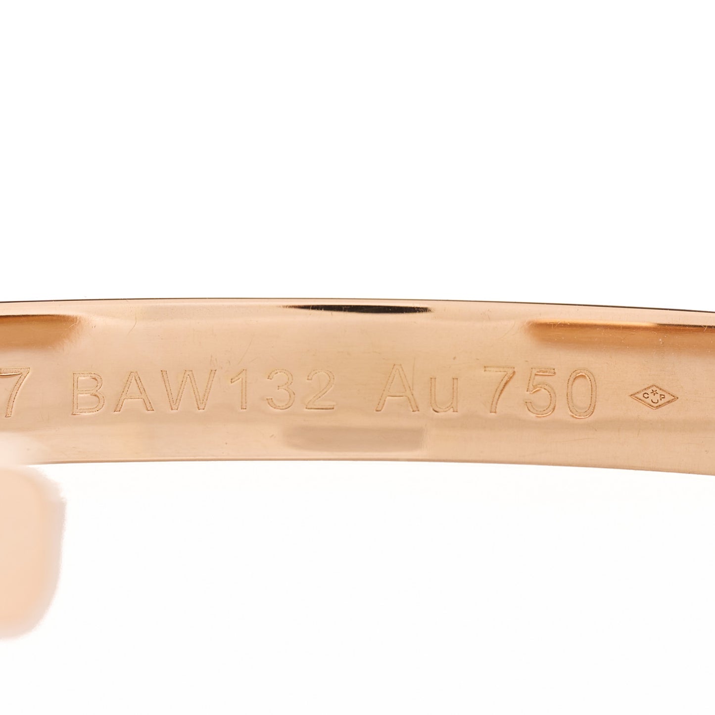18K Pink Gold LOVE Cuff Bracelet 17