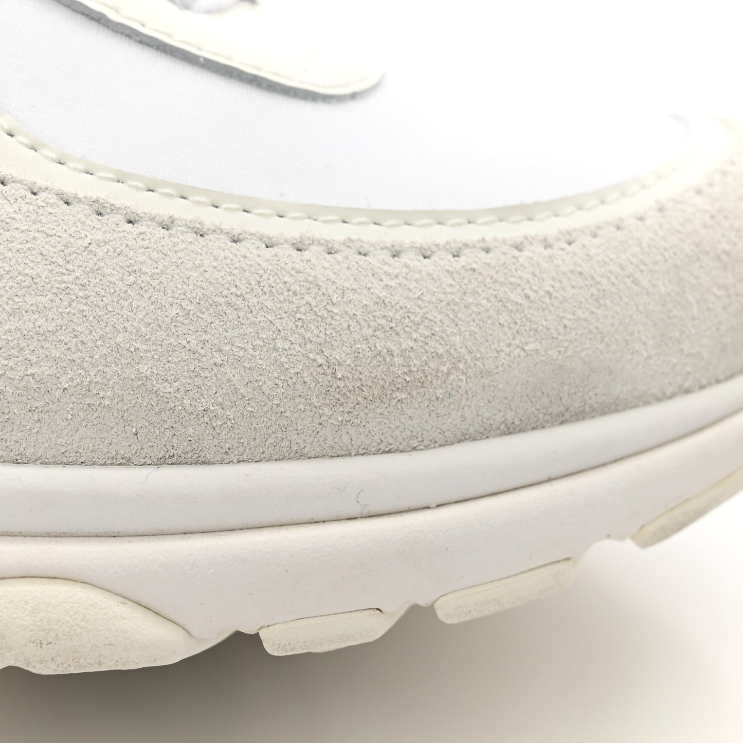 Suede Calfskin Fabric CC Sneakers 35.5 White