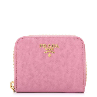 Prada Saffiano Metal Zip Coin Purse Geranio 1 of 11