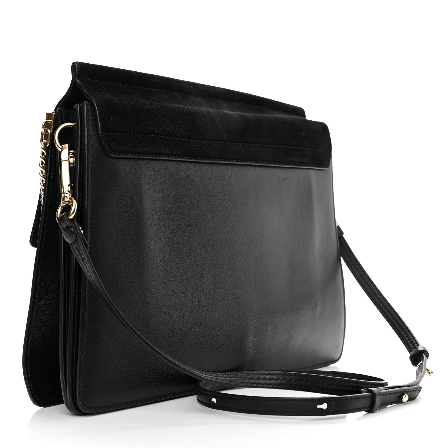 Chloe Suede Calfskin Medium Faye Shoulder Bag Black 2 of 12