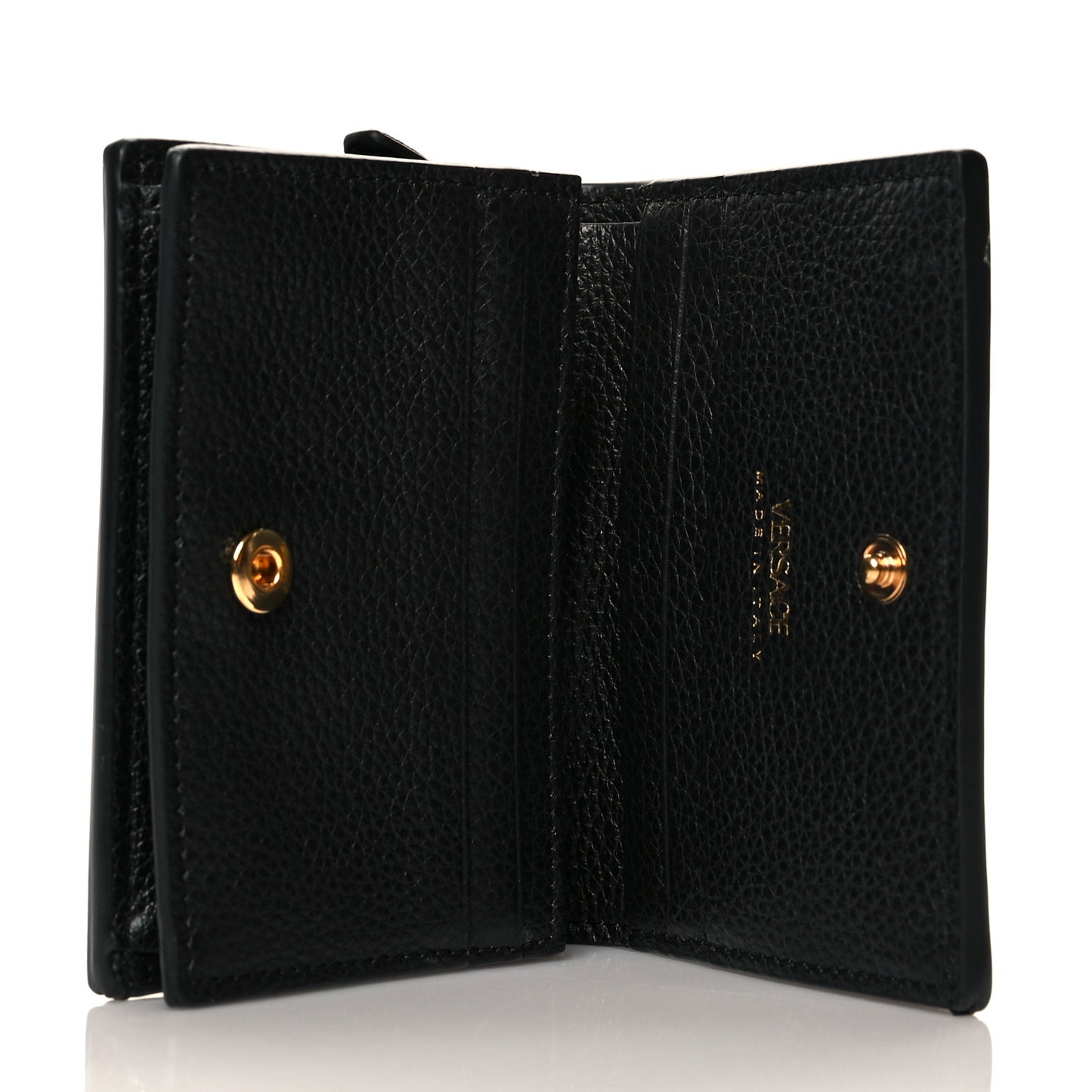 Grained Calfskin Virtus Bifold Wallet Black