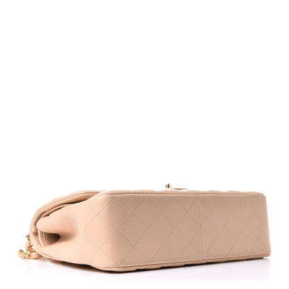 Chanel Lambskin Quilted Jumbo Double Flap Light Beige 4 of 12
