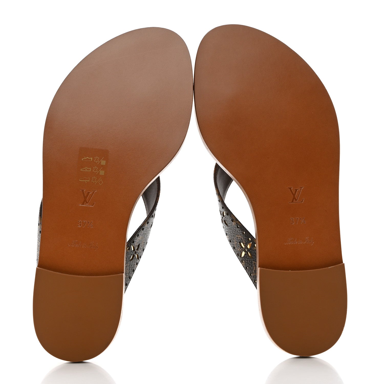 Louis Vuitton Monogram Sunny Flat Thong Sandals 37.5 Brown 5 of 9