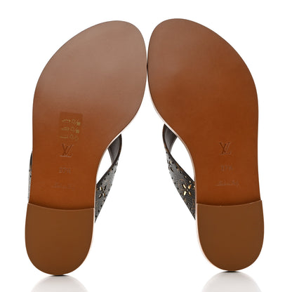 Louis Vuitton Monogram Sunny Flat Thong Sandals 37.5 Brown 5 of 9
