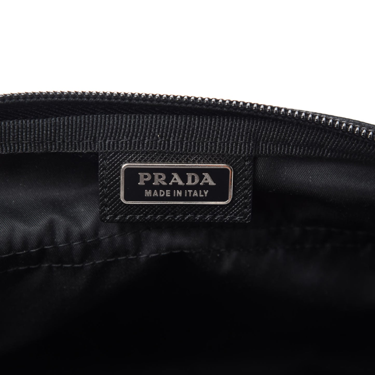 Tessuto Nylon Saffiano Pouch Black