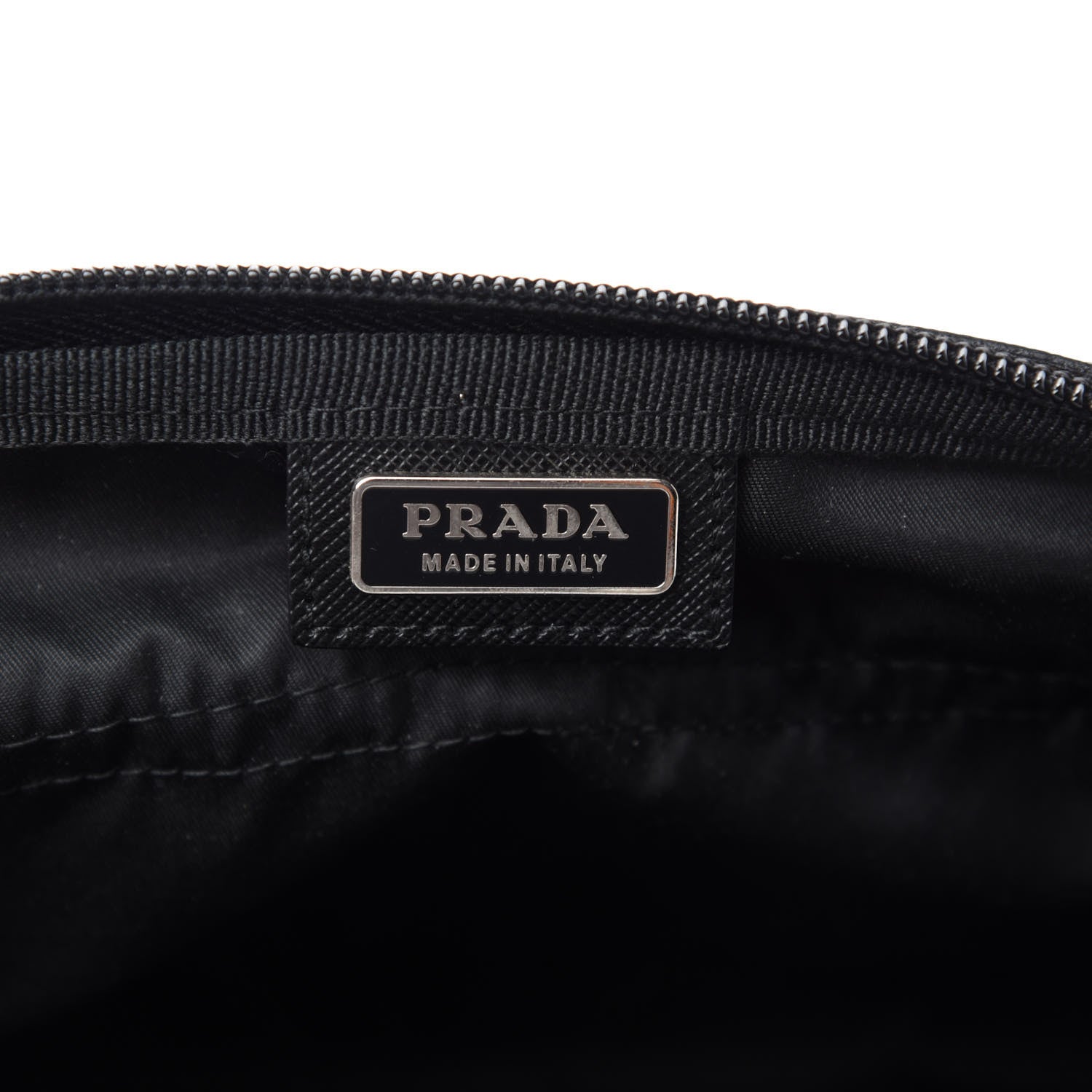 Prada Tessuto Nylon Saffiano Pouch Black 6 of 7