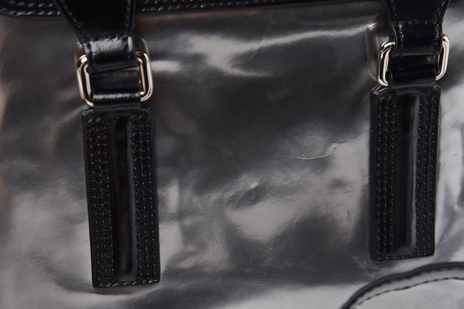 3.1 Phillip Lim 3.1 Smooth Calfskin Specchio Medium Pashli Satchel Black Silver 15 of 16