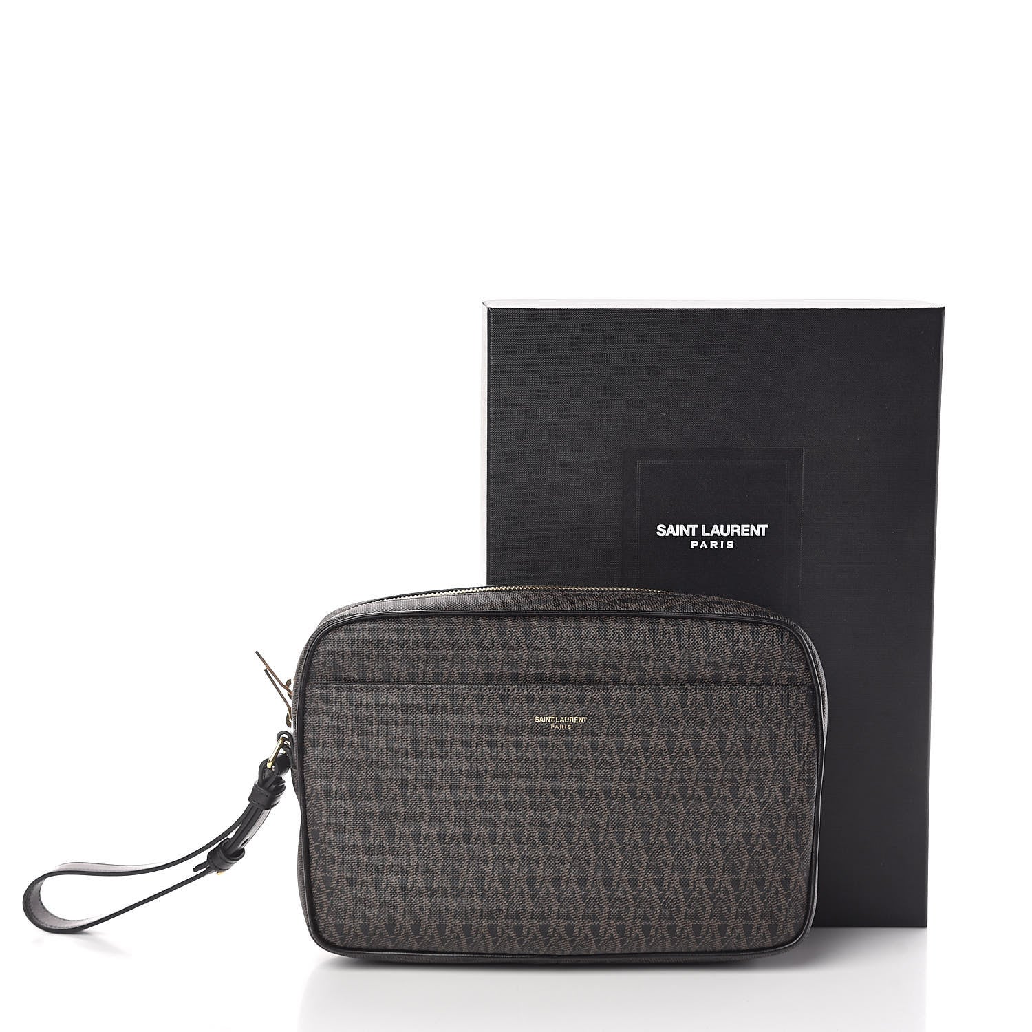 Saint Laurent Toile Classic Monogram Wash Bag Black Lino 10 of 10