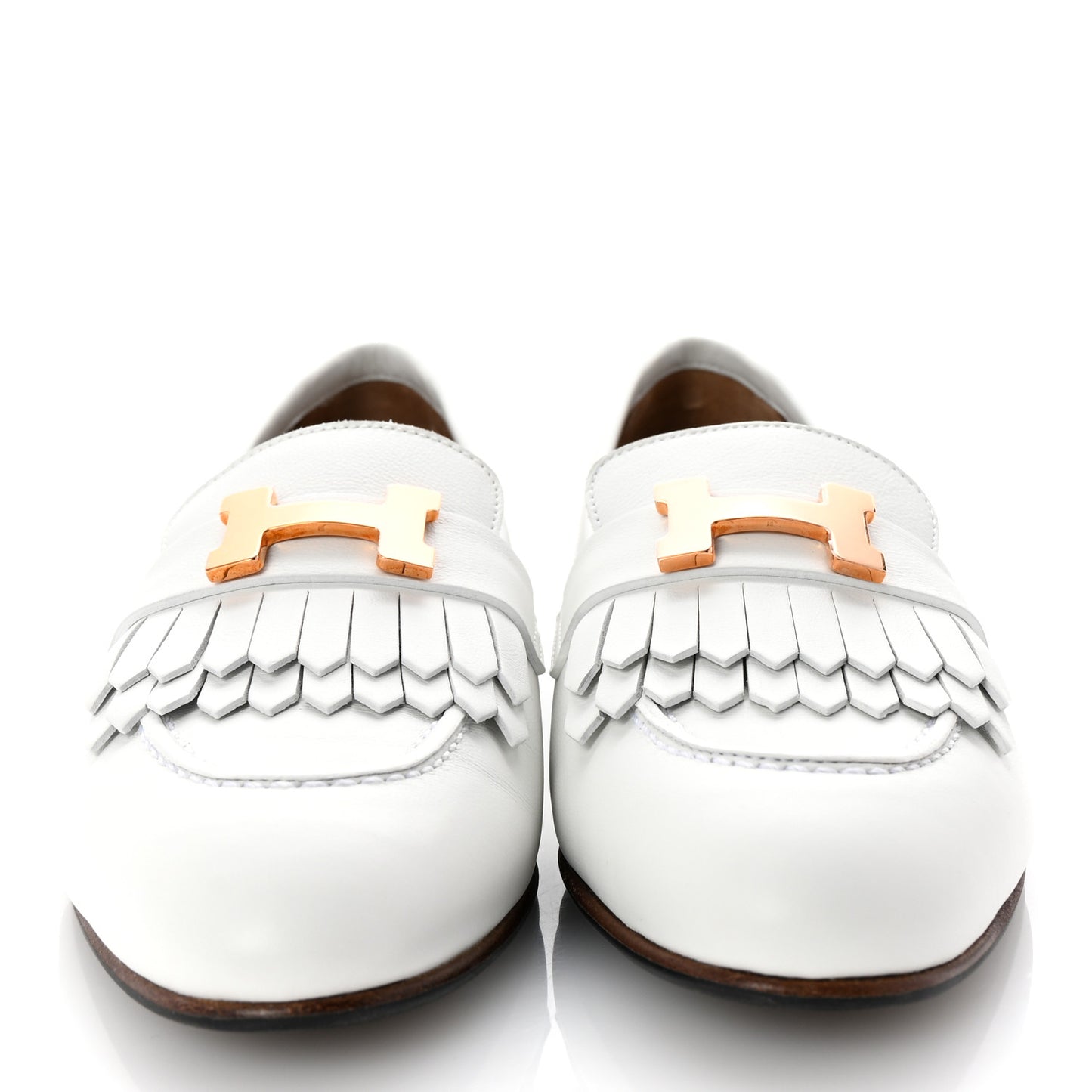 Calfskin Womens Royal Loafers 36 White
