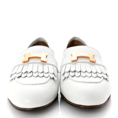 Hermes Calfskin Womens Royal Loafers 36 White 3 of 10