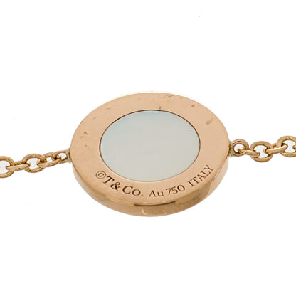 Tiffany 18K Rose Gold Diamond Mother of Pearl T Circle Bracelet 3 of 3