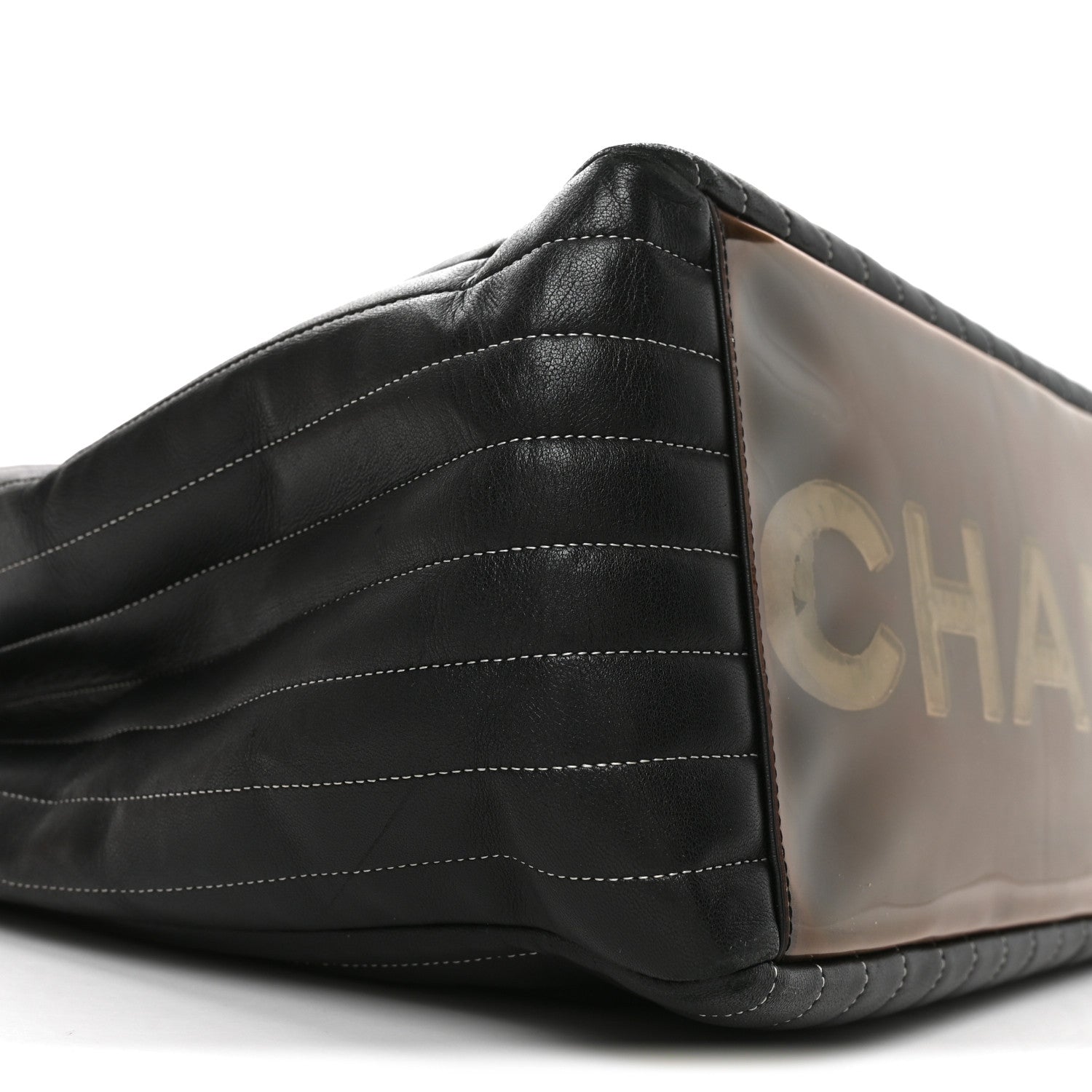 Chanel Lambskin Vertical Quilted Large Mademoiselle Tote Black 9 of 11