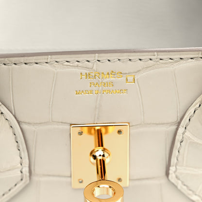 Hermes Matte Alligator Birkin Sellier 25 Beton 6 of 13