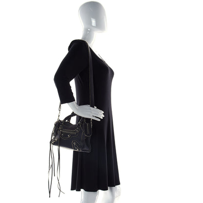 Balenciaga Supple Grained Calfskin Classic Silver Hardware Highlight Mini City Black 2 of 9