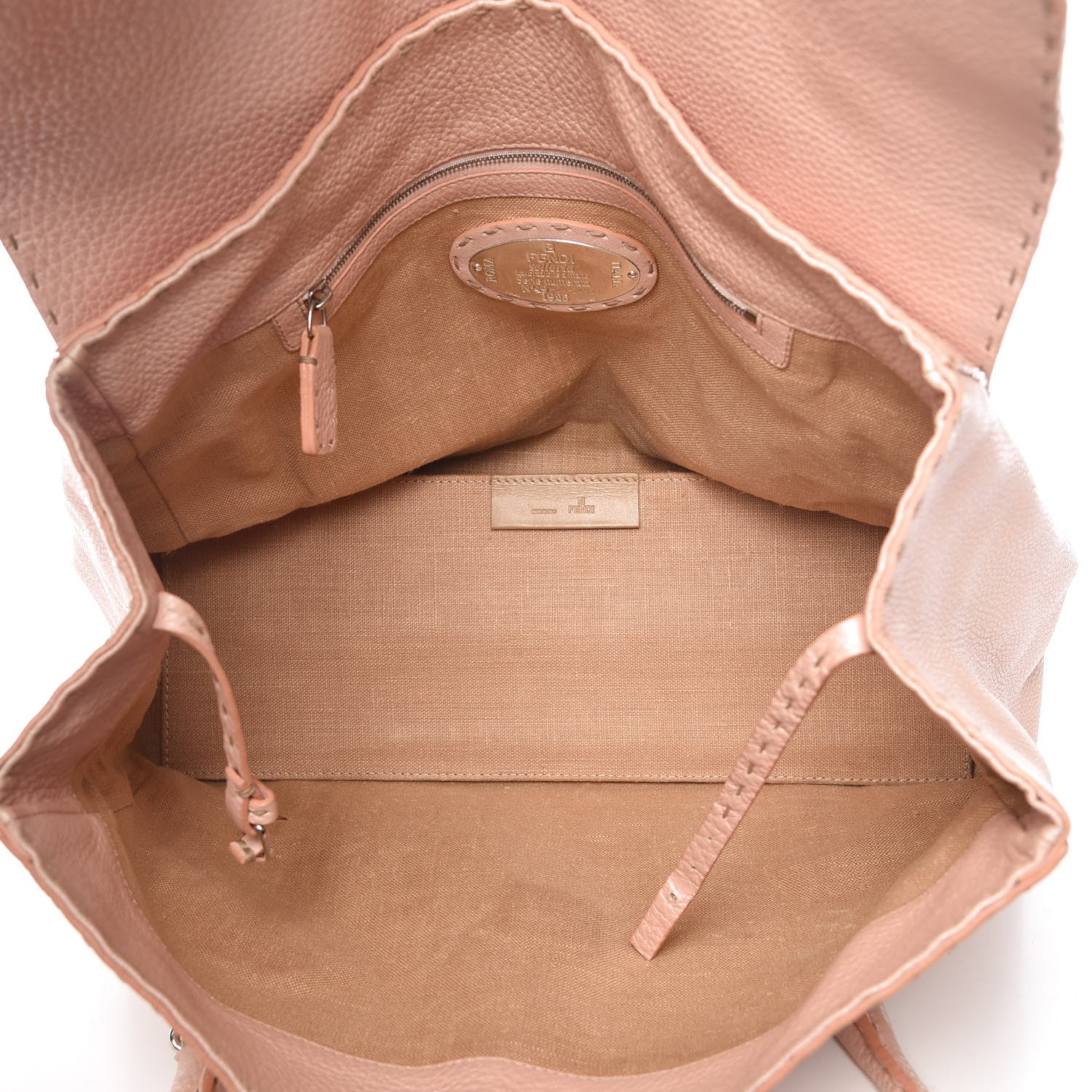 Fendi Cuoio Romano Selleria Large Linda Satchel Cipria 6 of 13