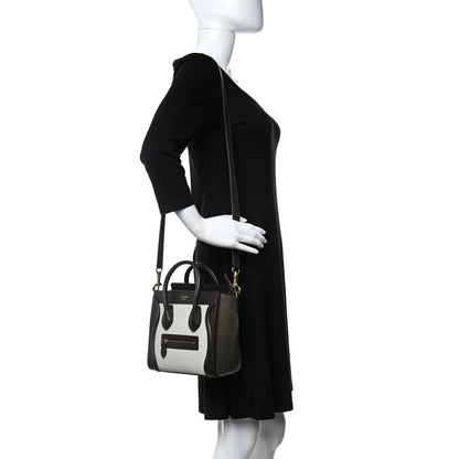 Celine Bullhide Calfskin Nano Tri-Color Luggage White 2 of 9