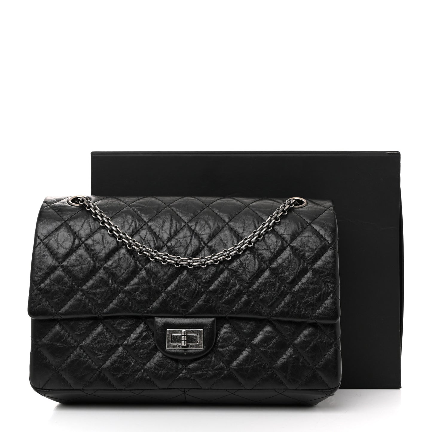 Aged Calfskin Quilted 2.55 Reissue 226 Flap Black