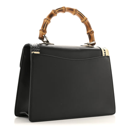 Gucci Calfskin Snakeskin Small Lilith Top Handle Bag Black 3 of 12