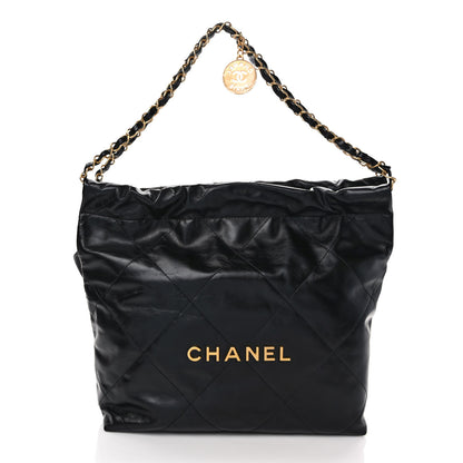 Chanel Shiny Calfskin Quilted Small Chanel 22 Black 3 of 10