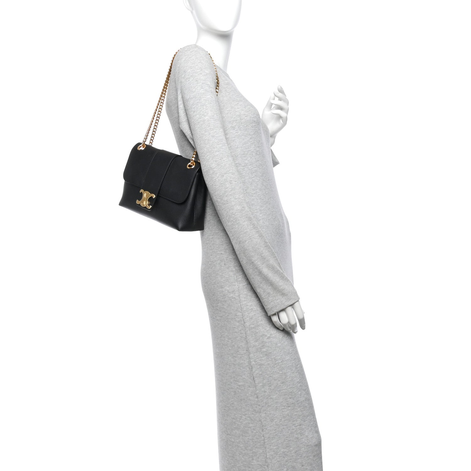 Celine Supple Calfskin Medium Victoire Black 2 of 13