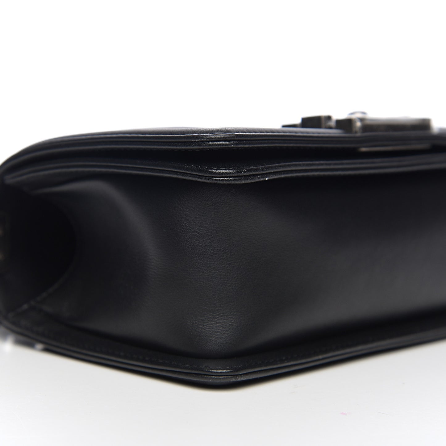 Calfskin Quilted Small Boy Flap Black