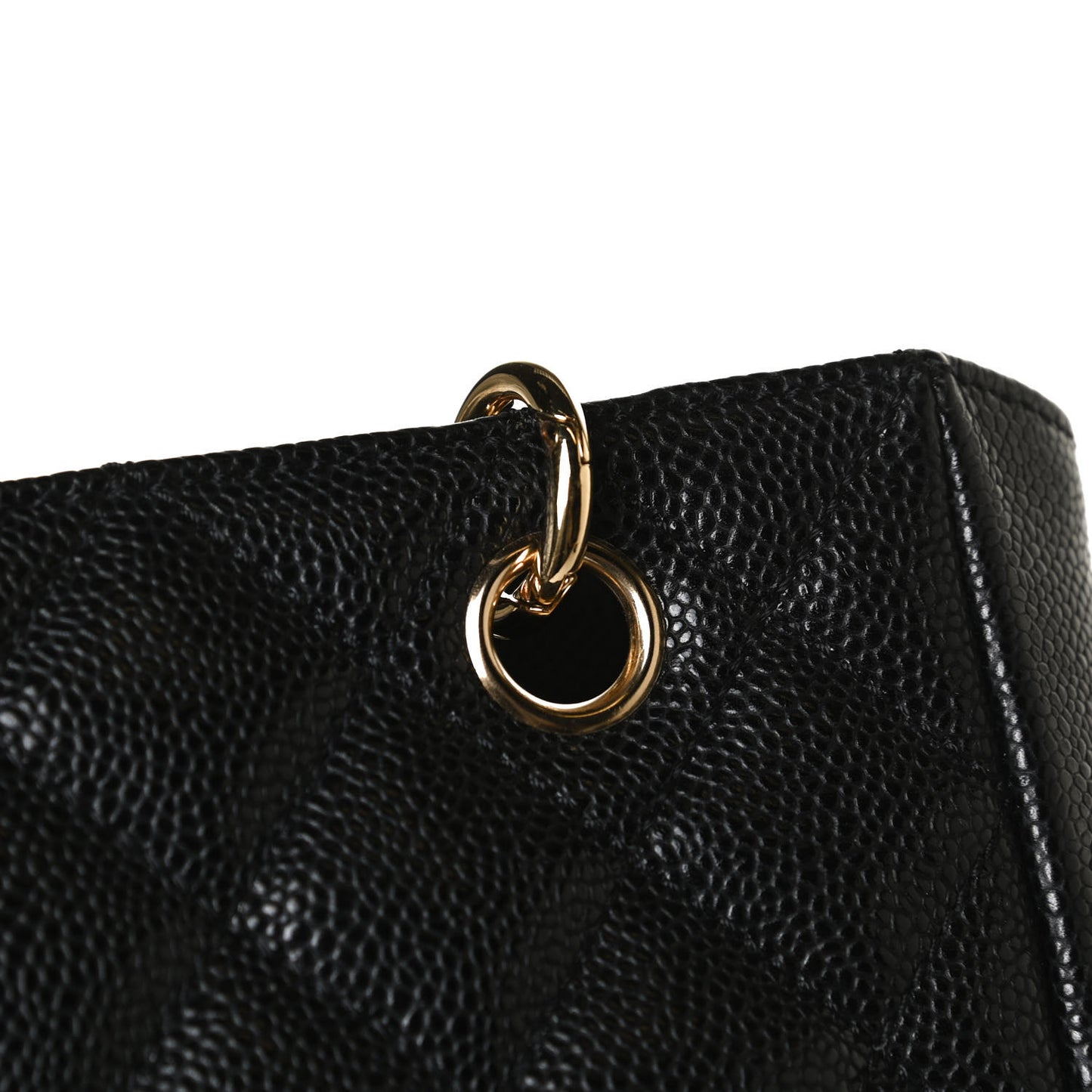 Caviar Quilted Petit Shopping Tote PST Black
