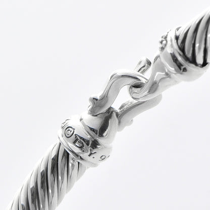 David Yurman Sterling Silver Diamond 5mm Cable Buckle Bracelet 5 of 5