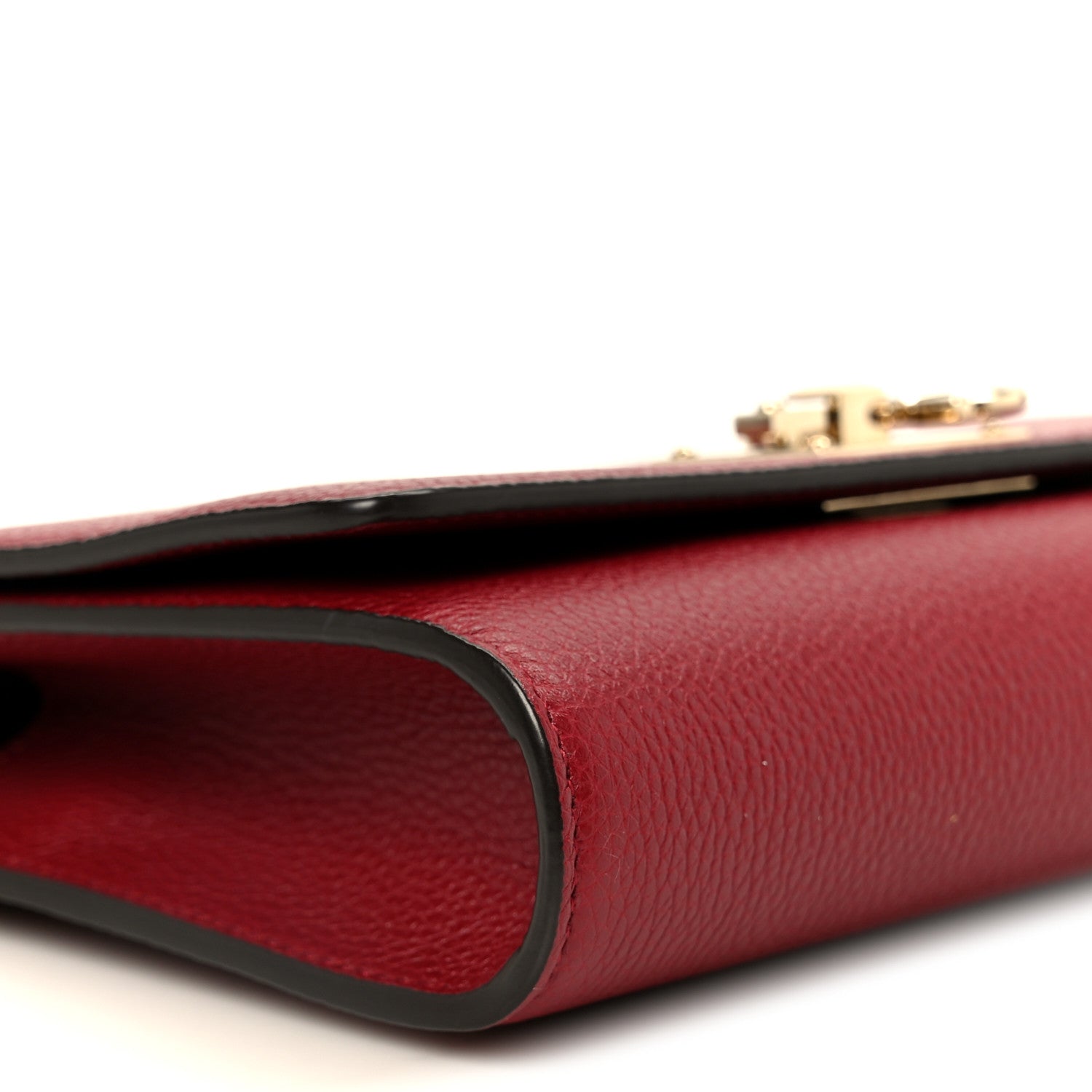 Salvatore Ferragamo Pebbled Calfskin Gancini Chain Crossbody Red 9 of 10