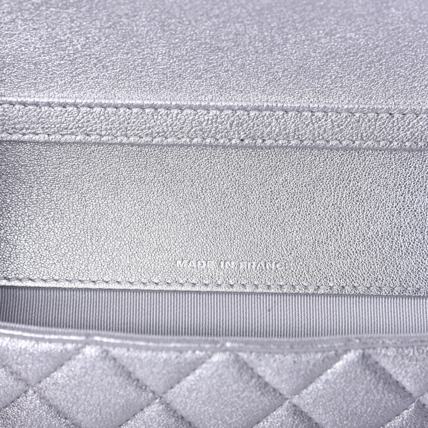 Chanel Metallic Lambskin Quilted Glasses Case With Chain Silver 7 of 9