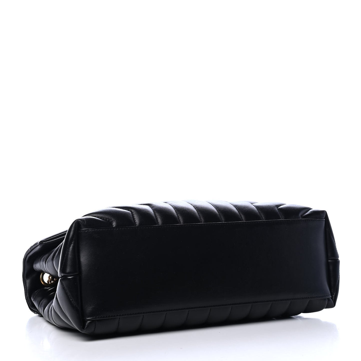 Calfskin Y Quilted Monogram Medium Loulou Chain Satchel Black