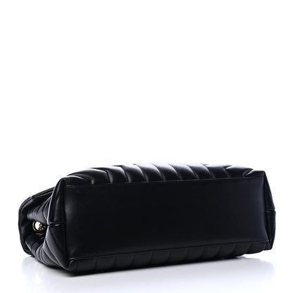 Saint Laurent Calfskin Y Quilted Monogram Medium Loulou Chain Satchel Black 3 of 4