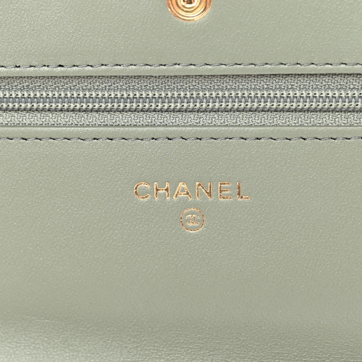Chanel Lambskin Quilted Wallet On Chain WOC Green 5 of 11