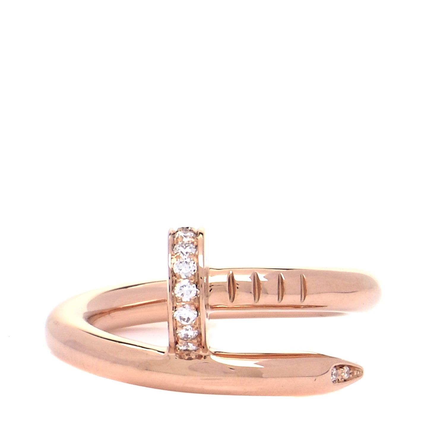 18K Pink Gold Diamond Juste Un Clou Ring 47 4