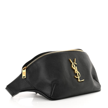 Saint Laurent Grain De Poudre Monogram Belt Bag Black 4 of 11