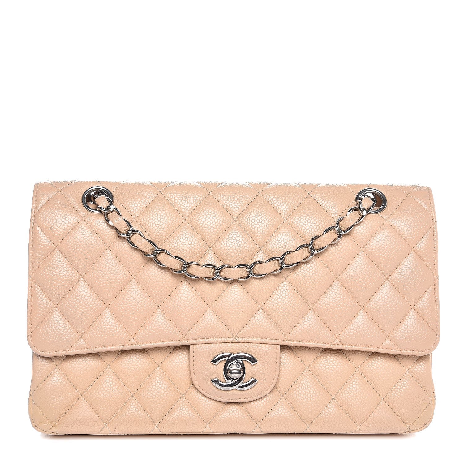 Chanel Caviar Quilted Medium Double Flap Beige Clair 1 of 9