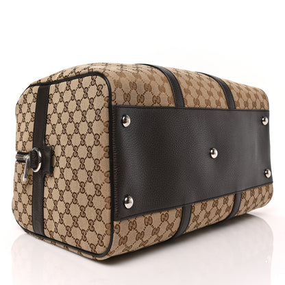 Gucci Monogram Dollar Calfskin Boston Duffle Bag Beige Ebony Testa di Moro Marrone Scuro 4 of 8