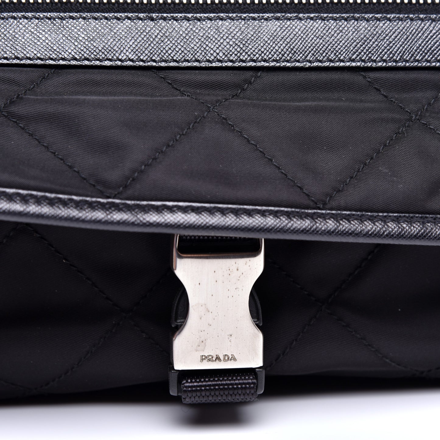 Nylon Tessuto Impuntu Quilted Messenger Black