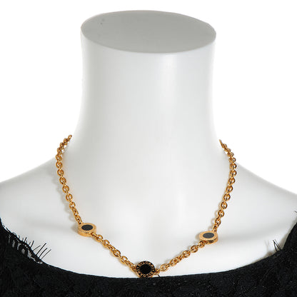 Bulgari 18K Yellow Gold Black Onyx BVLGARI BVLGARI Station Necklace 2 of 5