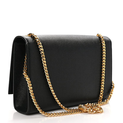 Saint Laurent Grain De Poudre Medium Classic Monogram Kate Satchel Black 3 of 10