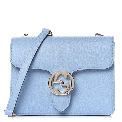 Gucci Dollar Calfskin Small Interlocking G Shoulder Bag Mineral Blue 1 of 10