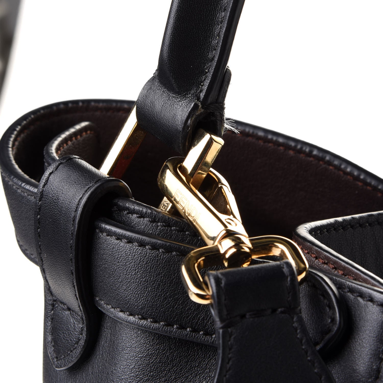 Fendi Vitello Seta Century Large Peekaboo X-Lite Black Fragola 11 of 19