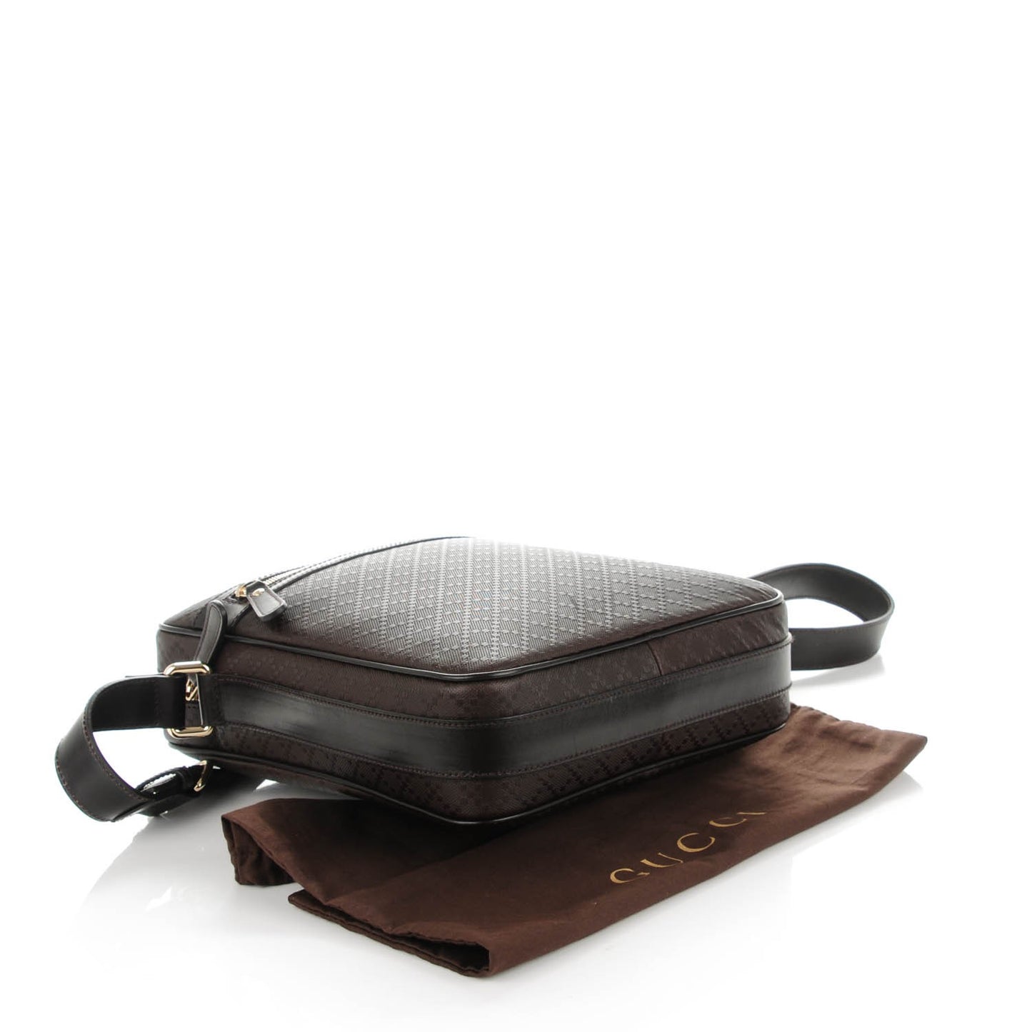 Diamante Medium Hilary Messenger Bag Dark Brown