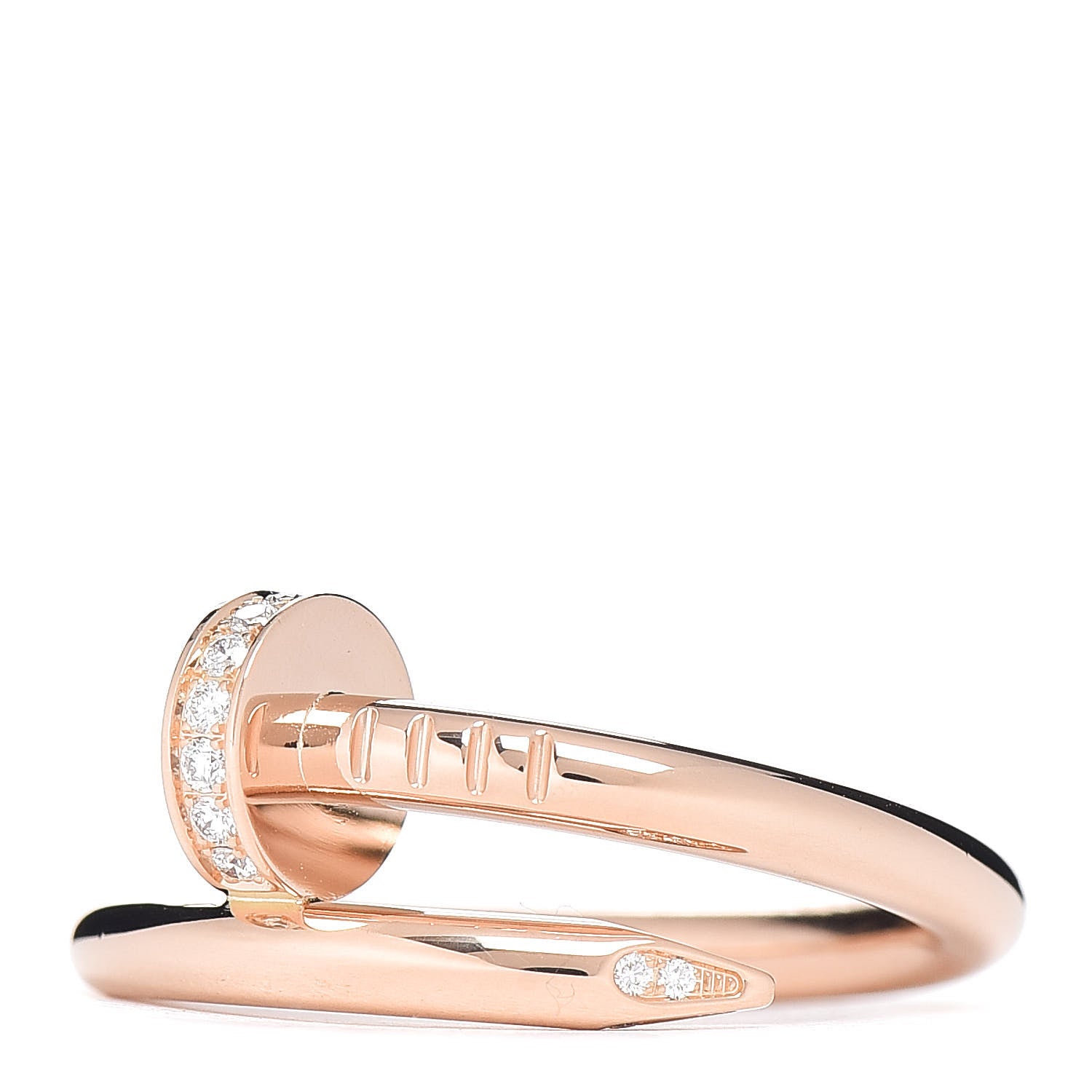Cartier 18K Pink Gold Diamond Juste Un Clou Ring 55 7.25 3 of 6