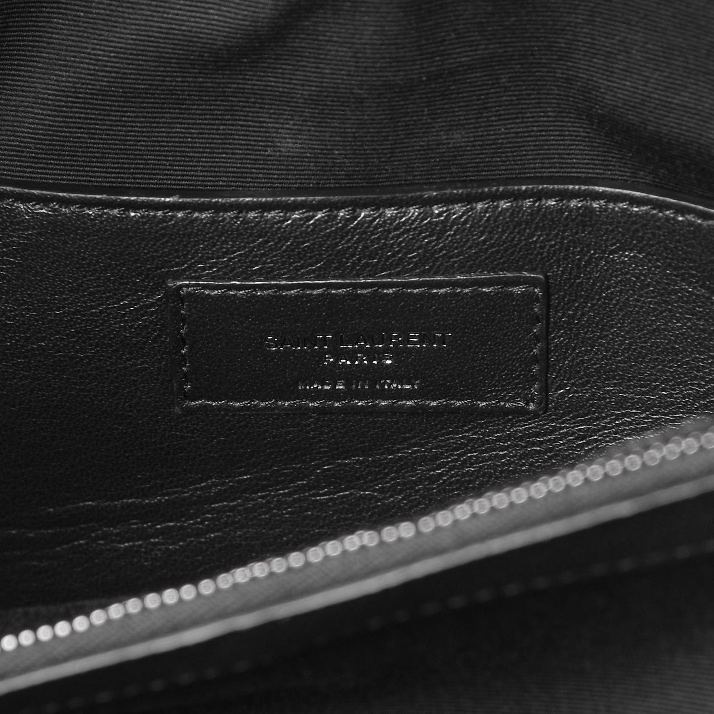 Sheepskin Matelasse Chevron Monogram Large College Satchel Black