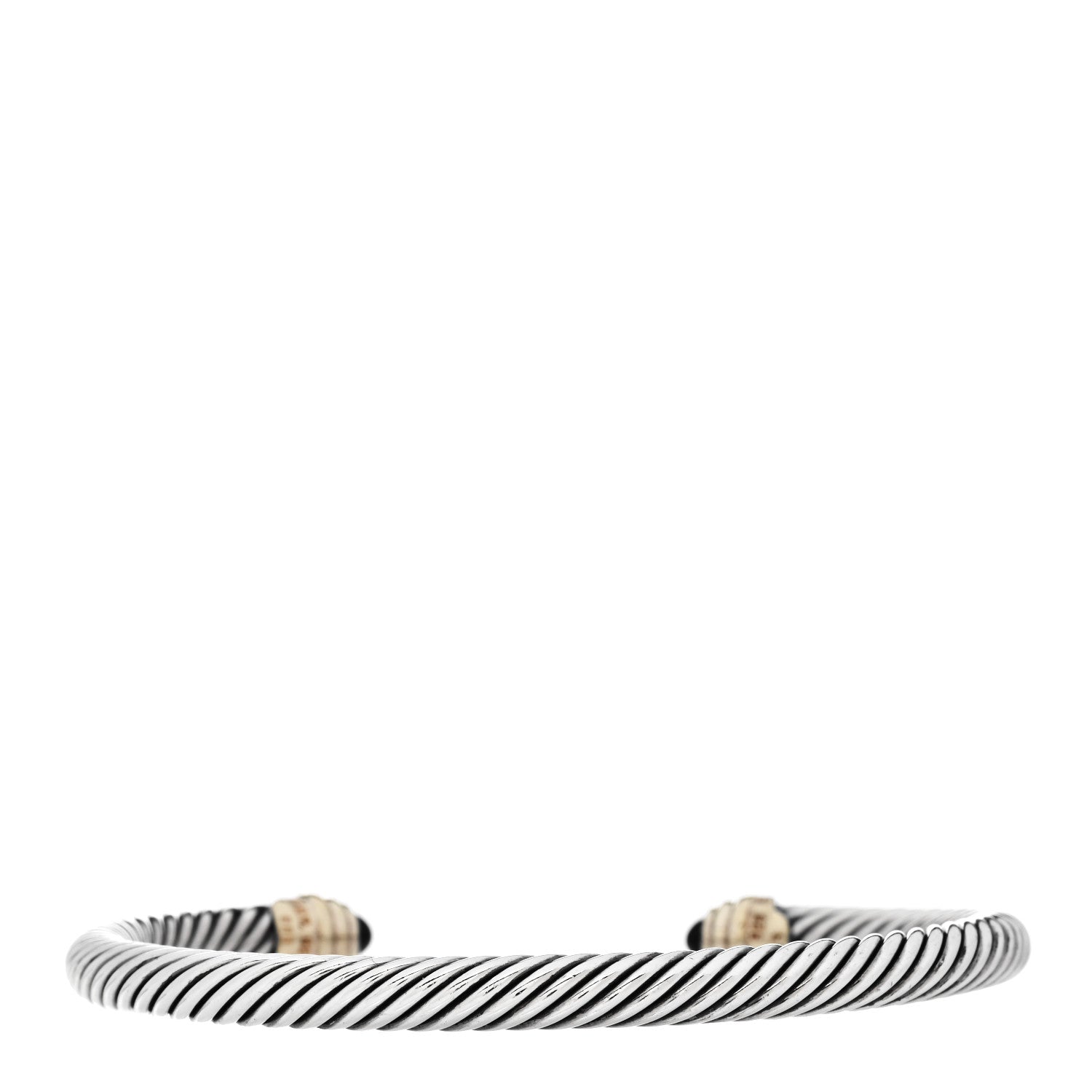 David Yurman Sterling Silver 14K Yellow Gold Black Onyx 5mm Cable Classics Petite Color Bracelet 2 of 3